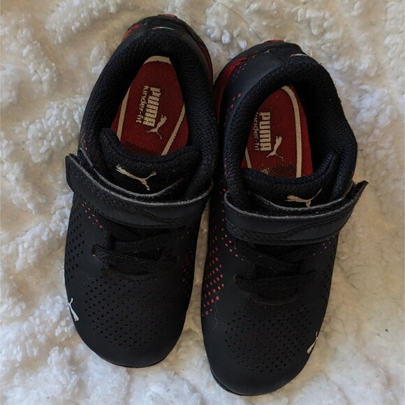 Puma x Ferrari Toddler Black/Red Mesh Sneakers – Size US 8C - Picture 4 of 8